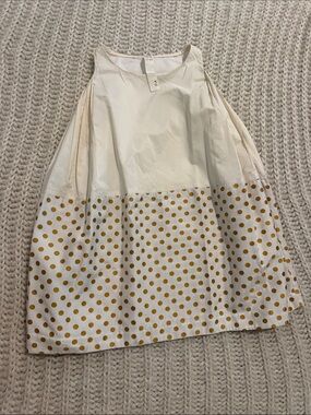 Girls Cream & Mustard Polka Dot A-Line Dress - Brand Unspecified